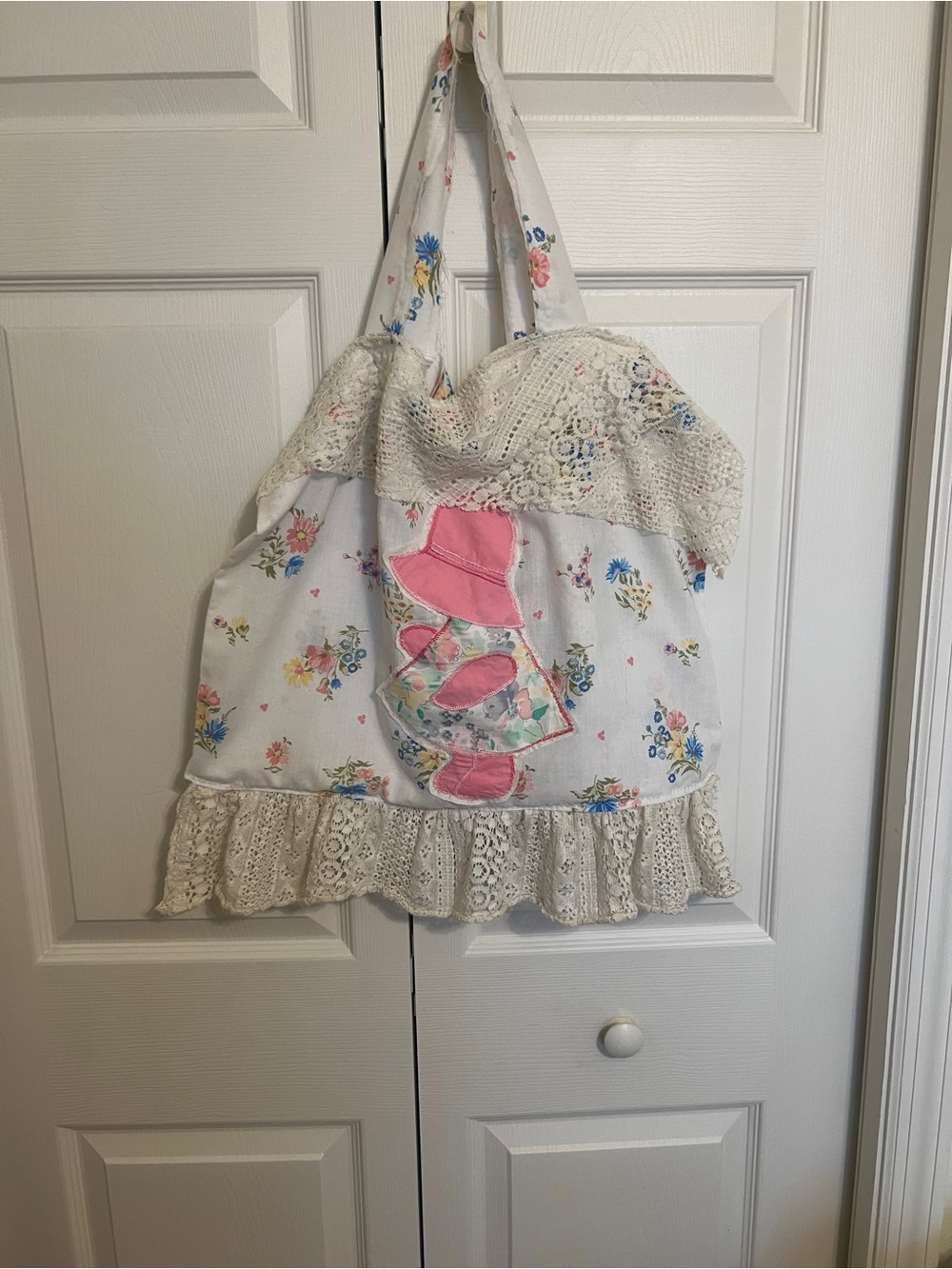 Vintage Pillow Case With Vintage Appliqué